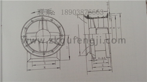 T35、BT35-11型軸流通風(fēng)機(jī)安裝尺寸圖